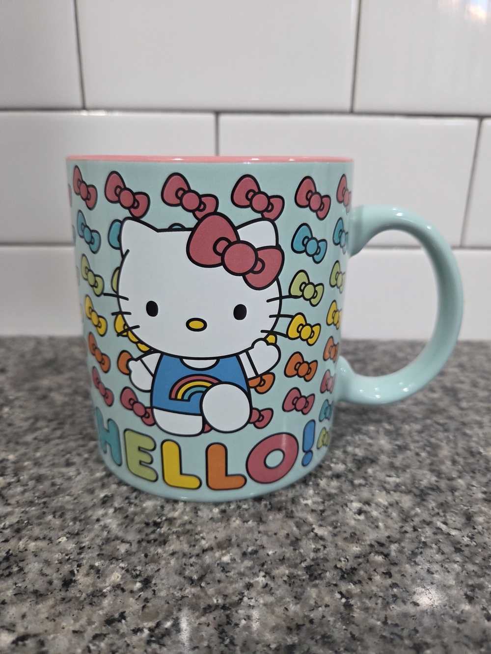 Sanrio Hello Kitty Rainbow Mug - Pastel Blue & Pink 20 Oz